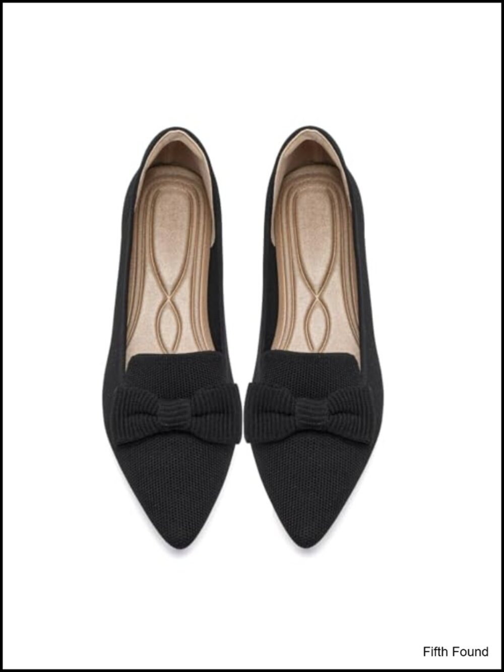 Pointed Toe Knit Bow Mesh Flats Business Casual Work Office